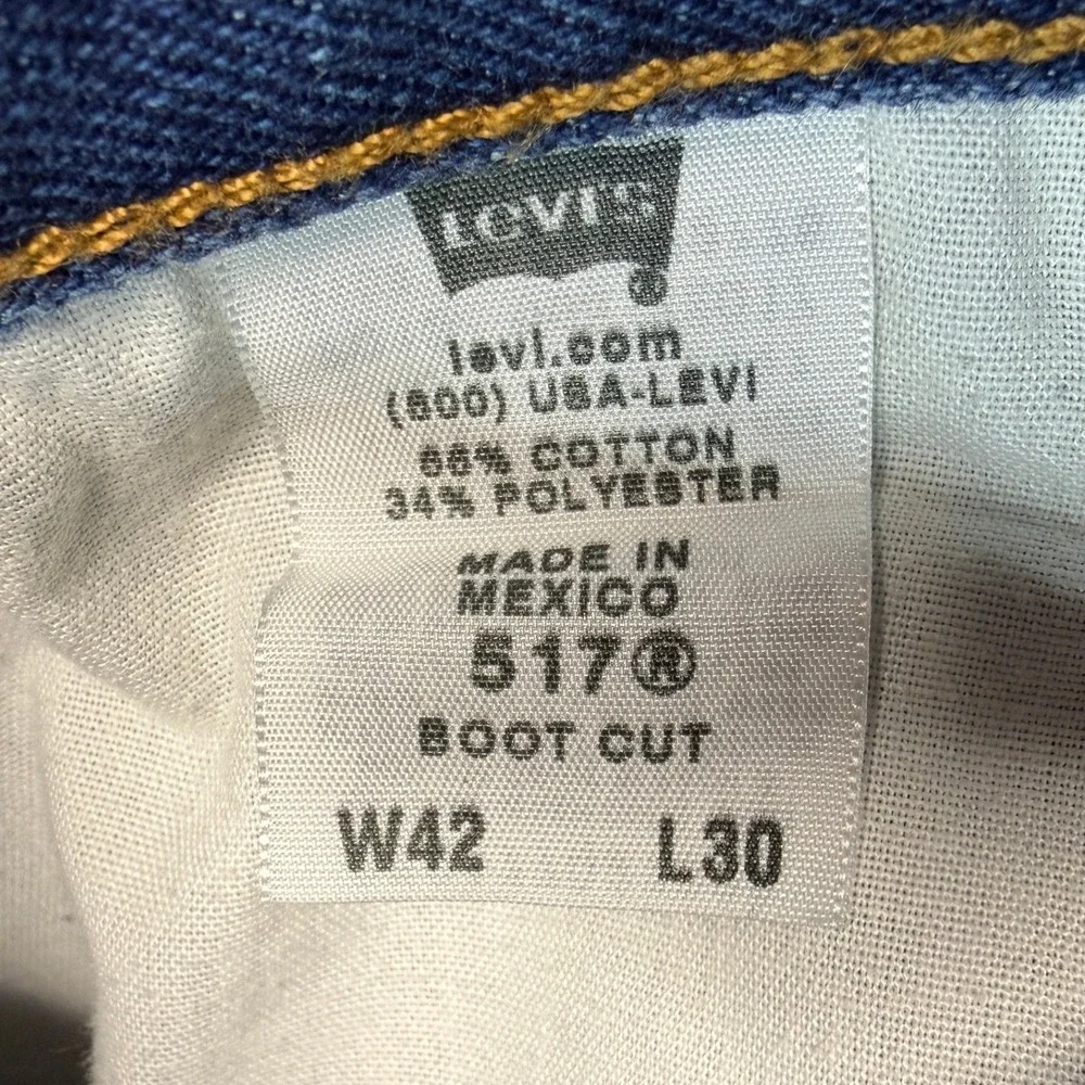 (LOT OF 3) VTG Y2K Levis 517 Boot Cut Mens‎ 42x25 Dark Wash Denim Blue Jeans